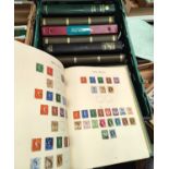 A large selection of stamp albums with contents