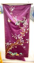 A Chinese/Japanese silk wall hanging
