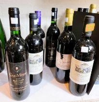 2 bottles of Italian red wine "Raboso Veneto"; 2 - Hungarian "Gras Matyas" and two other bottles