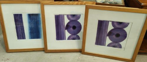 Denise Duplock: - Three framed signed prints, abstracts.