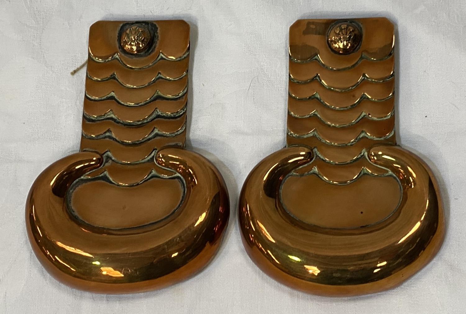 A 19th century pair of 'Cheshire Yeomanry' copper epaulettes