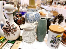 A selection of decorative vases, jugs, bowls etc
