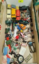 Diecast vehicles: a collection of vintage lead figures, vintage Matchbox Lesney vehicles etc