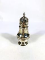 A baluster sugar dredger with dome top, on raised circular foot, Birmingham 1937, 8.5oz