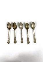 A group of 5 American silver plated "Flagship" spoons, 11cm