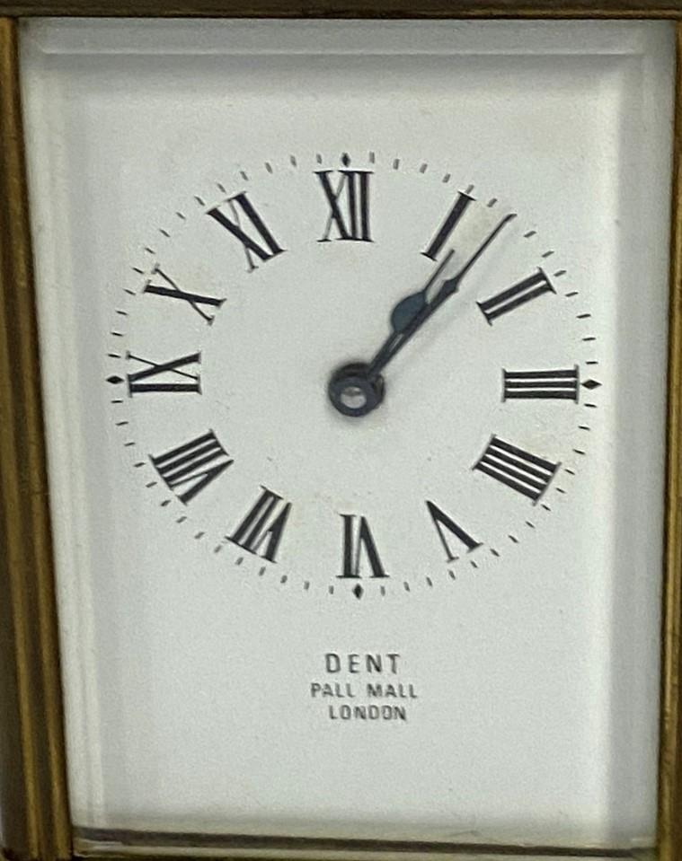 A late 19th/early 20th century brass carriage clock with timepiece movement by Dent, Pall Mall, - Image 3 of 5