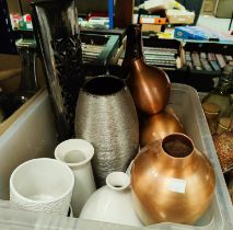 A selection of modern decorative ceramic and other vases etc