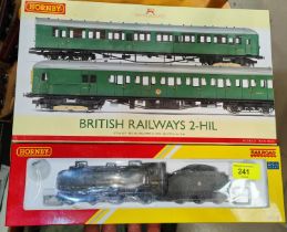 Two Hornby 00 gauge locomotives, boxed:  R3586 4-4-0 Schools Class Sevenoaks & British Railway 2-Hil