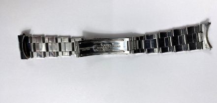 A Rolex 19mm stainless steel rivited bracelet with date 1/69