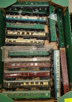 Fifteen Hornby and other cars/carriages, etc., 00 gauge