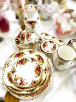 A large selection of Royal Albert Old Country Roses dinner/teaware, 34 pieces approx.; 2 Royal