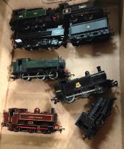 Seven 00 gauge locomotives:  2 x Bachmann London Transport; 30064 green livery; others