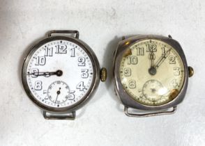Two gents officers style trench watches (a.f)