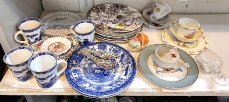 A collection of plates and platters, some ribbon and others