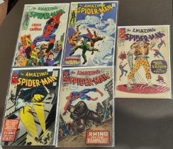 Marvel Comics: 1960's The Amazing Spider-man issues 30, 43 featuring rhino, 47 featuring Kraven