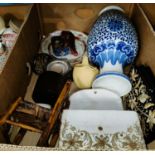 A selection of oriental ceramic items, vases etc