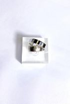 A gent's 9 carat white gold ring; another 9 carat white gold ring, 8.2gm