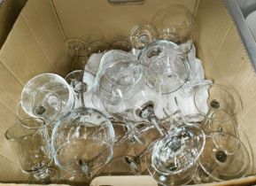 A selection of modern drinking glasses and goblets etc