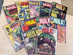 Marvel Comics 'The Rampaging Hulk' No's 1-6, and 9-13 The Hulk Magazine