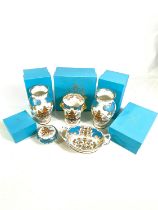 Royal Crown Derby Paperweights: 'The Royal Collection' 5 pieces of china, two vases, a limited