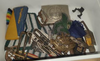 A selection of Polish Army Regimental badges and a Russian cap badge