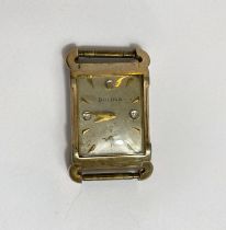 A vintage Bulova diamond dot wristwatch, rectangular gilt case (no winder)