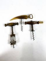 Three vintage corkscrews