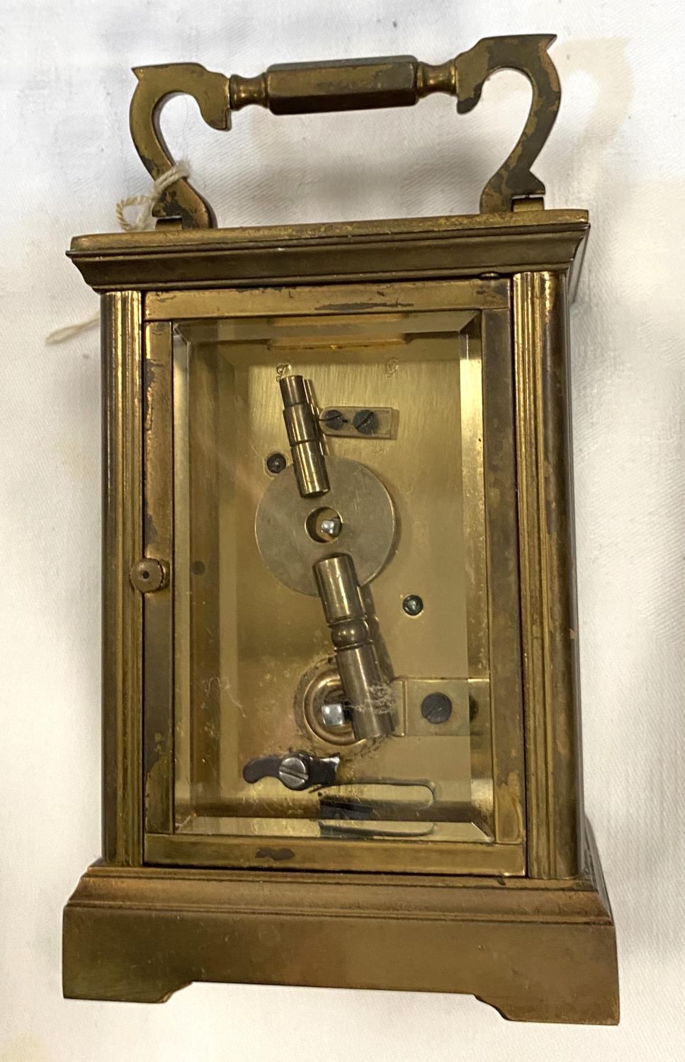 A late 19th/early 20th century brass carriage clock with timepiece movement by Dent, Pall Mall, - Image 5 of 5