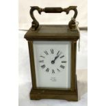 A late 19th/early 20th century brass carriage clock with timepiece movement by Dent, Pall Mall,