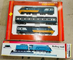 A Hornby R332 High Speed Train pack; a R250 double ended none powered diesel and a rolling road.