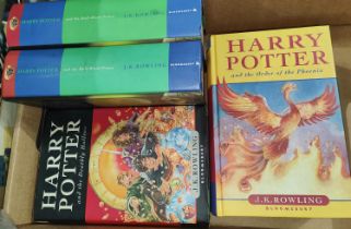 Four first edition hard back Harry Potter hard back books: - Order of the Phoenix (no jacket),