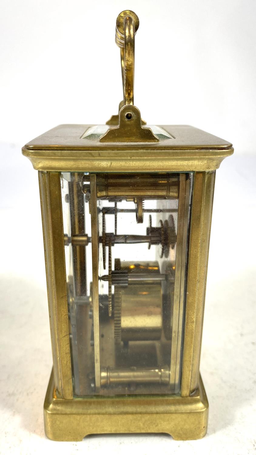 A 19th century French carriage clock with white dial and timepiece movement - Image 5 of 7