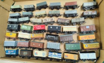 Forty two cars/track/rolling stock, etc., some with advertising, 00 gauge