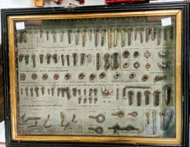 An advertising Nettlefolds Products glass cased sets of screws etc