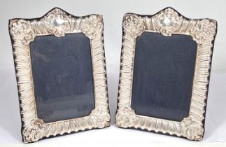 A pair of silver photo frames hallmarked London 1973