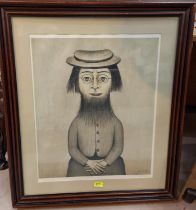 LAWRENCE STEPHEN LOWRY, British 20th century, limited edition print, Woman with Beard, SIGNED,