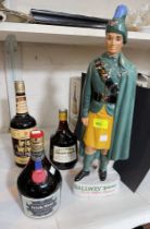 A bottle of "Galway" Irish Coffee Liqueurs in novelty "Irish Guard" decanter + 3 other bottles of