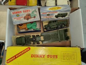 Dinky Toys: Three boxed Dinky vehicles, 430 Breakdown Lorry, 689 and a Miliary Transport