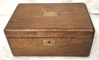 A Victorian walnut writing box, fitted interior, 40cm