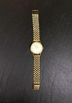 A gent's Seiko gold plated wristwatch on 9 carat gate bracelet strap, 37.5gm gross weight