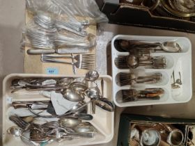 A collection of silver plated cutlery