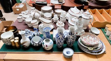 A selection of Chinese and other ceramics, blue and white etc