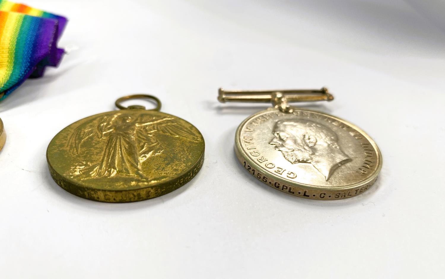 RAF: a WWI pair of medals to 12155 Cpl. L. C. SALTER  and another pair to 291729 Pte. 2. F. MARSHALL - Image 3 of 4