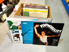 A collection of vintage records, sheet music etc