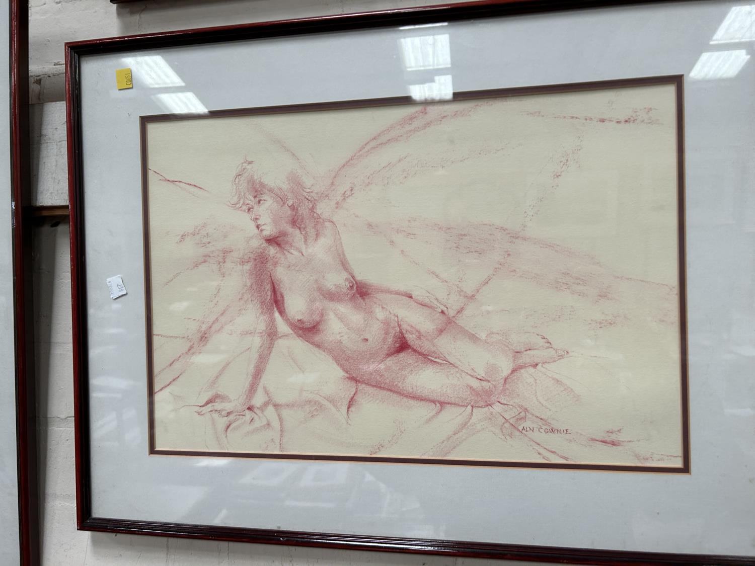 Alan Cownie (Welsh 1927-2015):  3 female nude studies, monochrome pastel sketches, signed, 47 x - Image 2 of 4