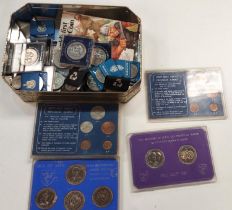 A selection of GB crowns and other coins mainly cased