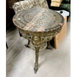 A 19th century Britannia style pub table with a depiction of the head of W.G. Grace, the