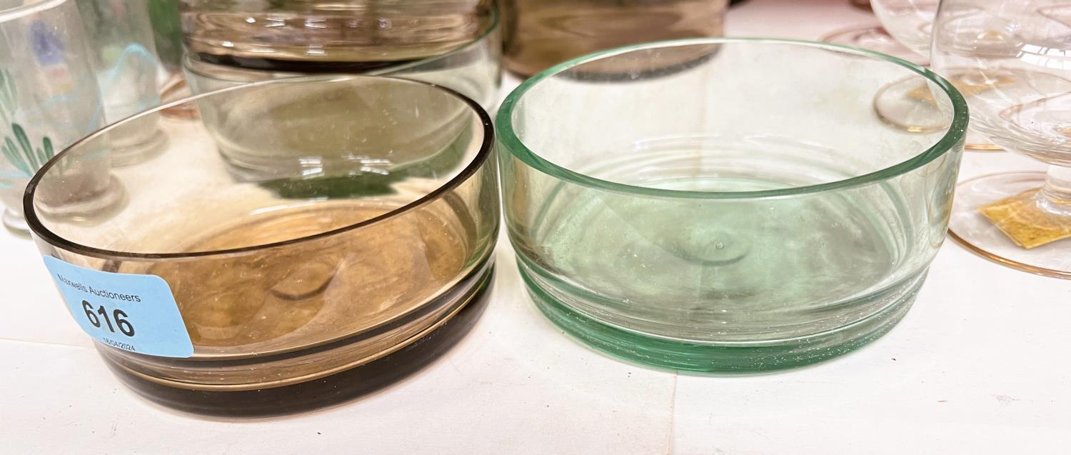 A large quantity of heavy green and smoky Venetian glass dessert bowls by Pauly & C - Image 2 of 2