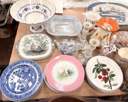 A collection of Victorian and later pottery, tea services etc