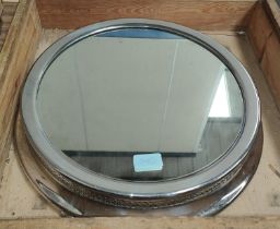 A vintage circular mirrored wedding cake stand in box